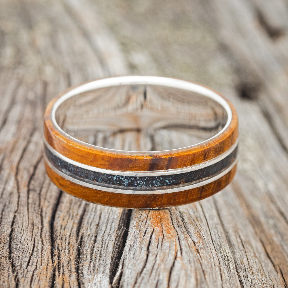 "GLEN" - IRONWOOD & PATINA COPPER WEDDING BAND-9