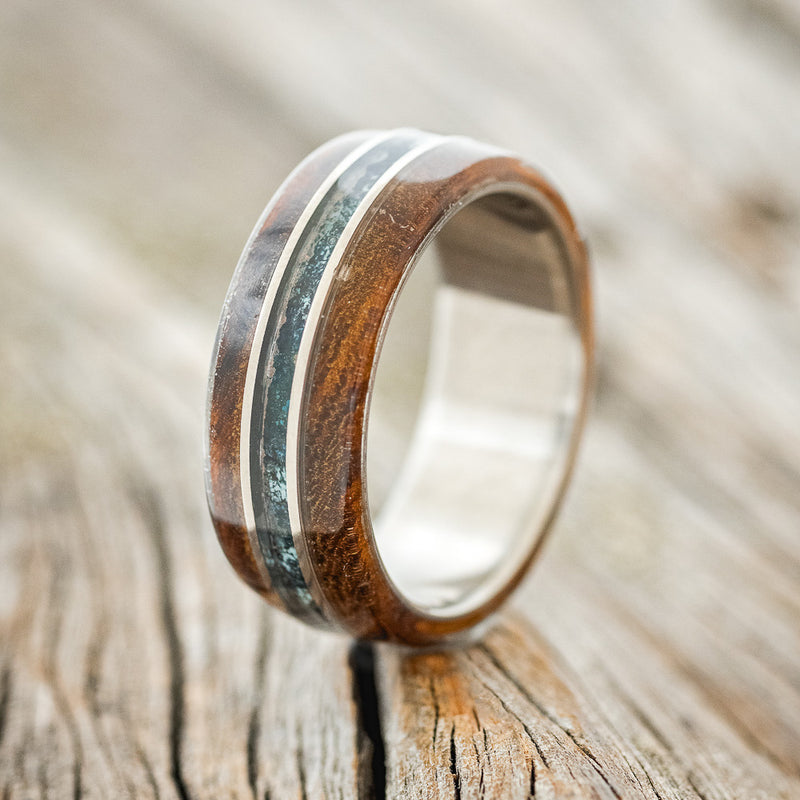 "GLEN" - IRONWOOD & PATINA COPPER WEDDING BAND - READY TO SHIP-1