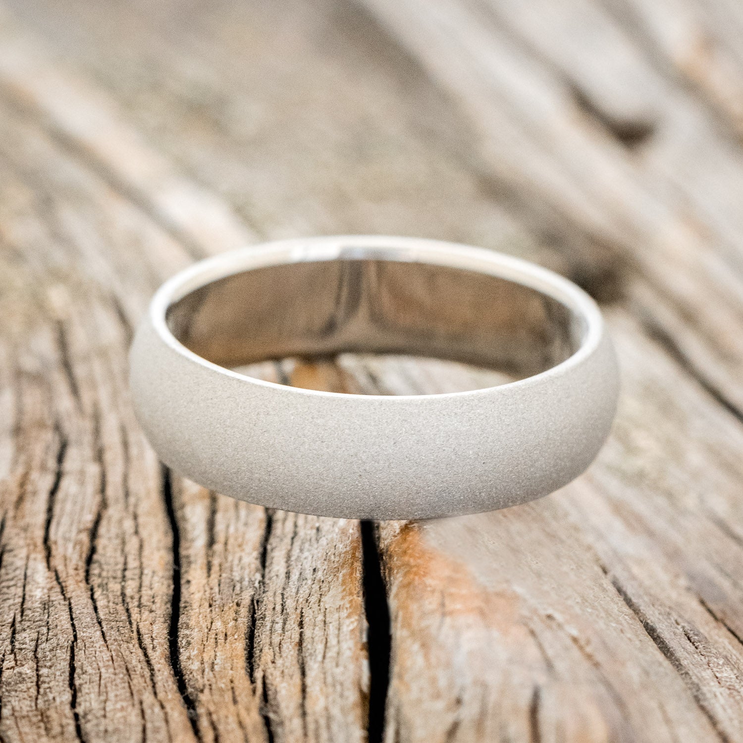 DOMED PROFILE WEDDING BAND WITH SANDBLASTED FINISH - READY TO SHIP-3