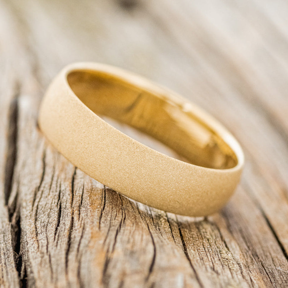 DOMED PROFILE WEDDING BAND WITH SANDBLASTED FINISH-8