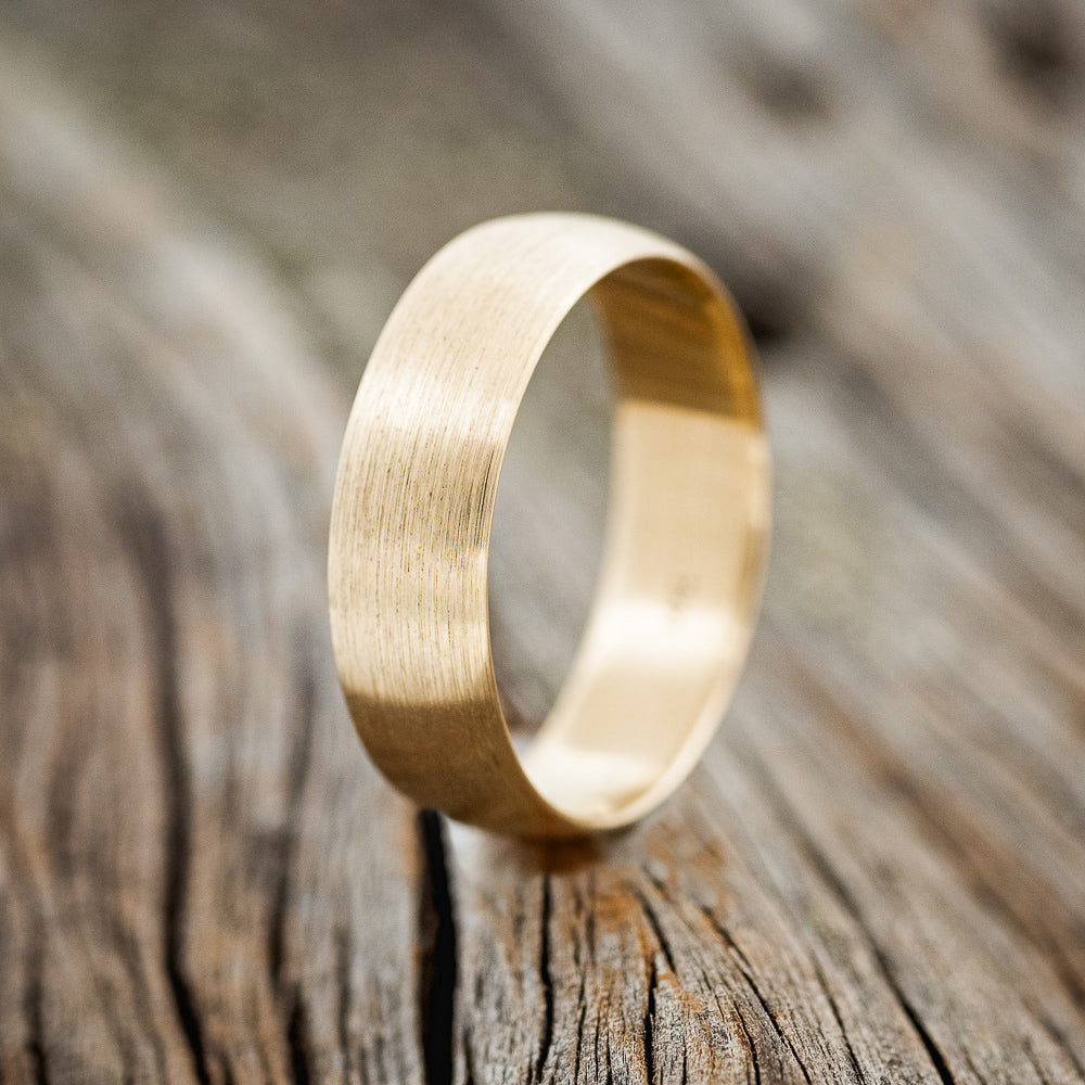 DOMED SOLID METAL WEDDING BAND WITH A BRUSHED FINISH-4