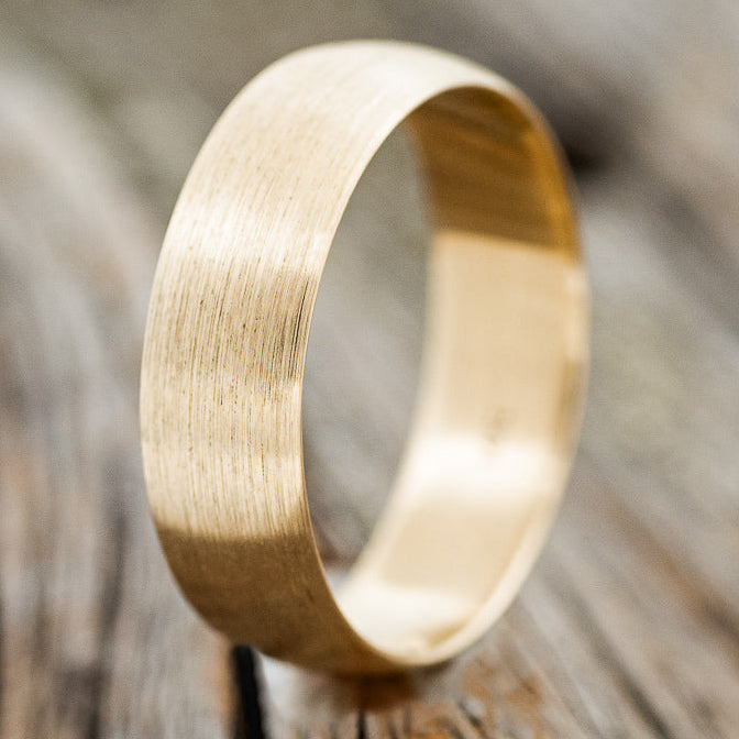 DOMED SOLID METAL WEDDING BAND WITH A BRUSHED FINISH-4
