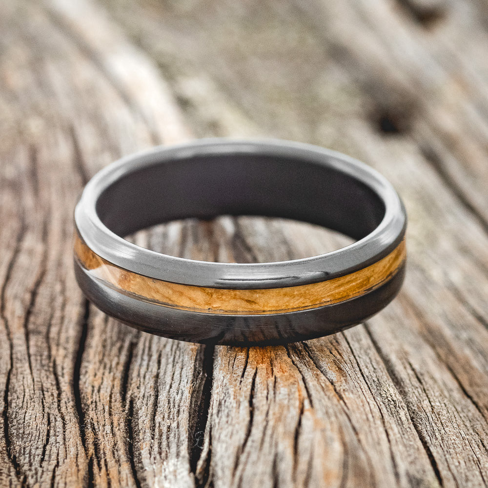 "VERTIGO" - WHISKEY BARREL OAK WEDDING BAND-9