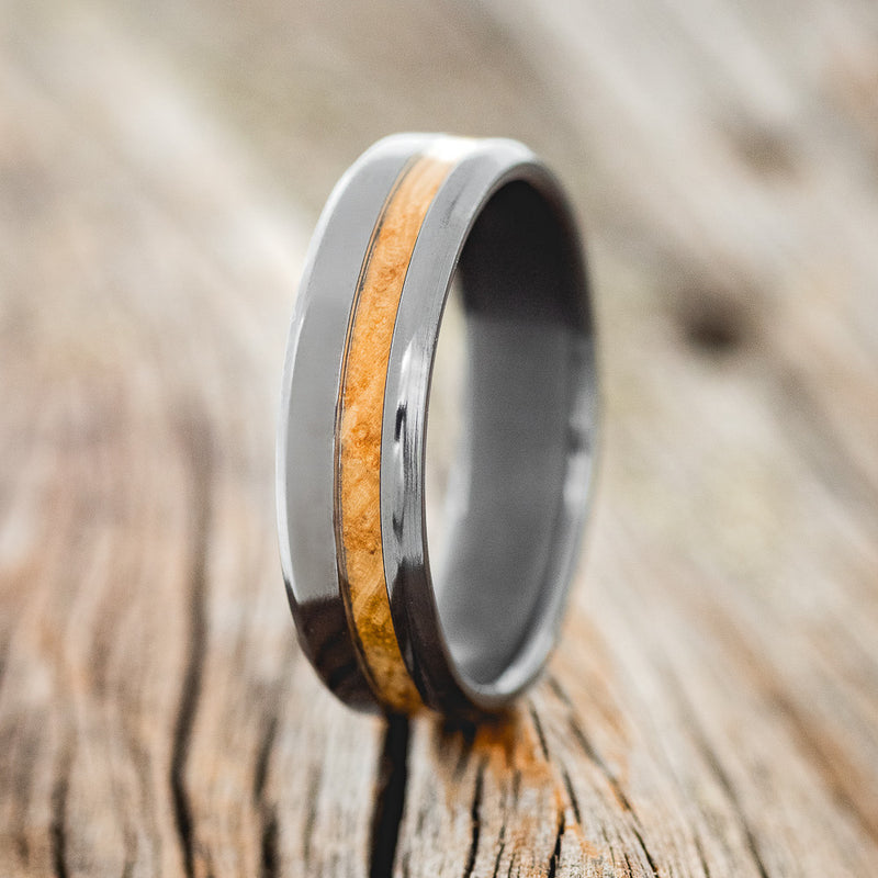 "VERTIGO" - WHISKEY BARREL OAK WEDDING BAND - READY TO SHIP-7