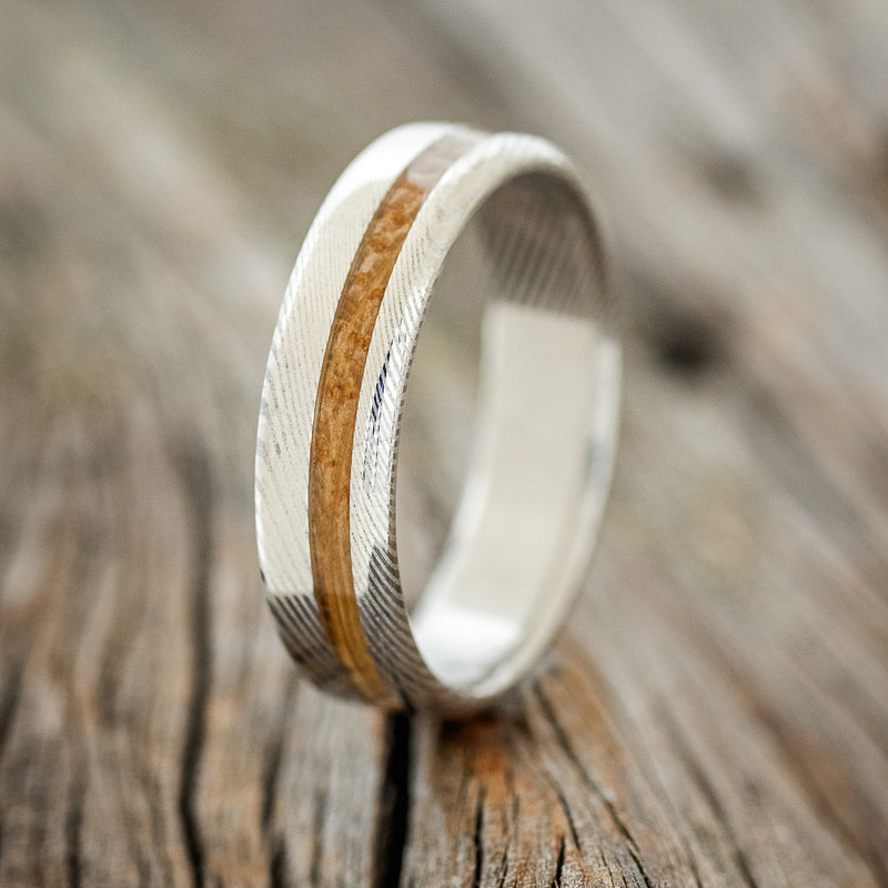 "VERTIGO" - WHISKEY BARREL OAK WEDDING BAND - READY TO SHIP-4