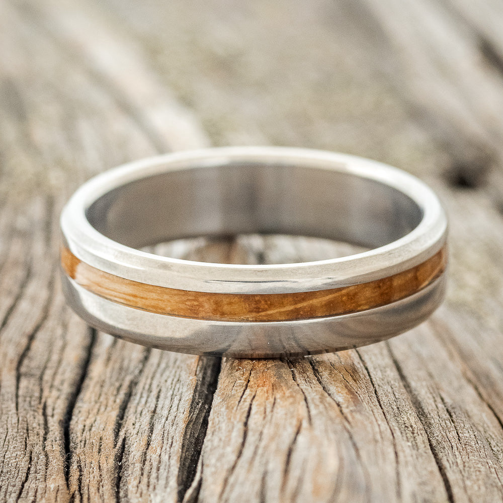"VERTIGO" - WHISKEY BARREL OAK WEDDING BAND - READY TO SHIP-3