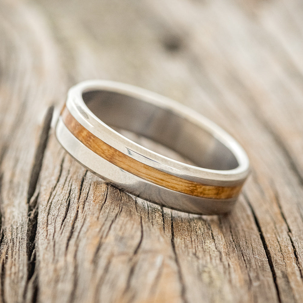 "VERTIGO" - WHISKEY BARREL OAK WEDDING BAND - READY TO SHIP-2