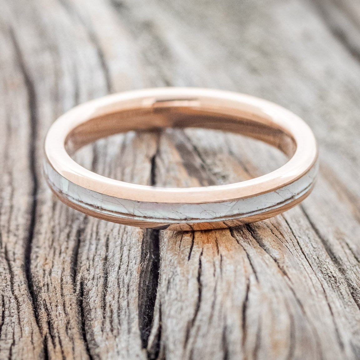 "ETERNA" - MOTHER OF PEARL WEDDING BAND-11