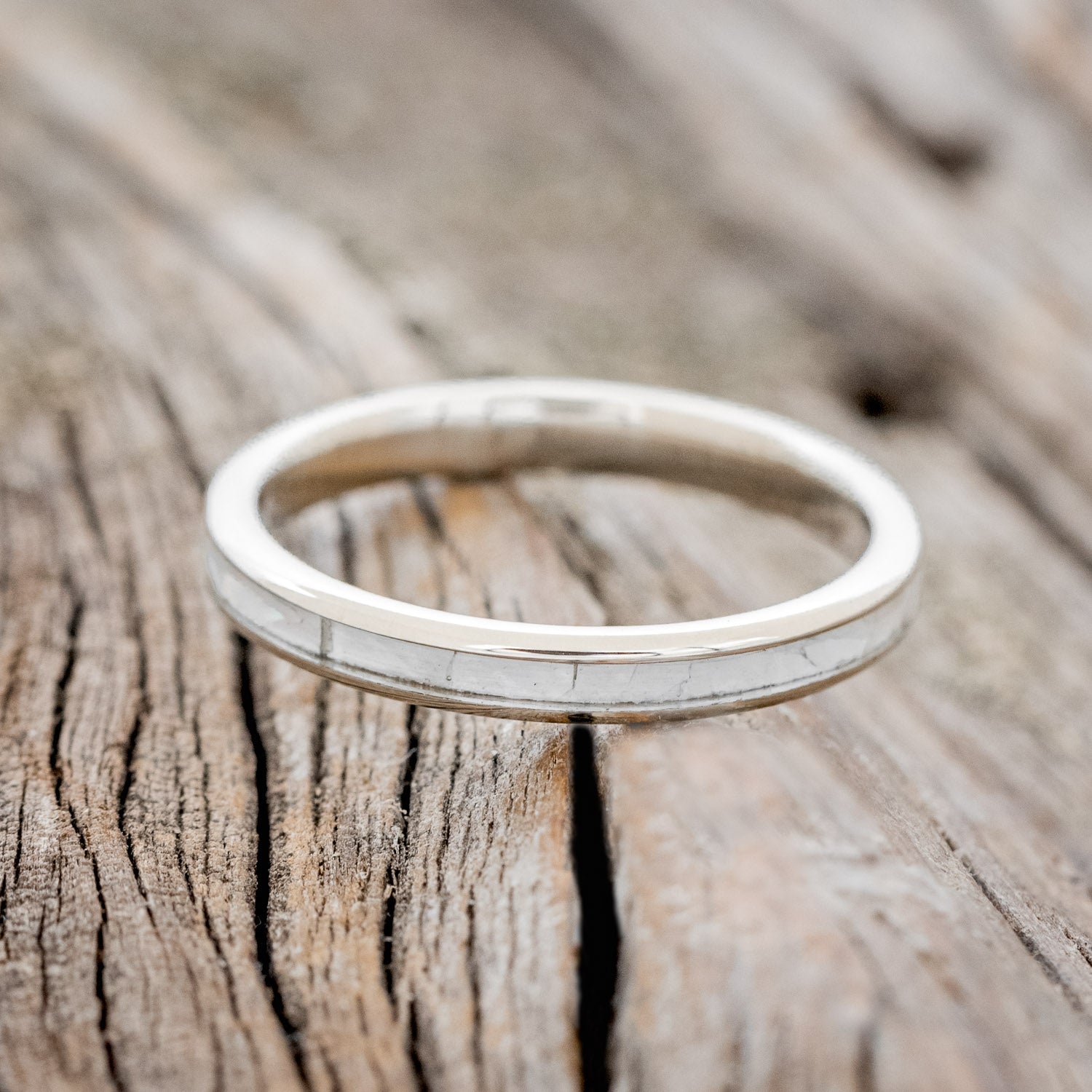 "ETERNA" - MOTHER OF PEARL WEDDING BAND-17