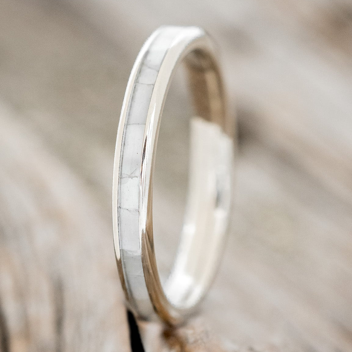 "ETERNA" - MOTHER OF PEARL WEDDING BAND-15