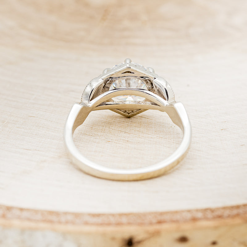 Diamond chevron nesting ring , side wedding band - Diamond Dust 2