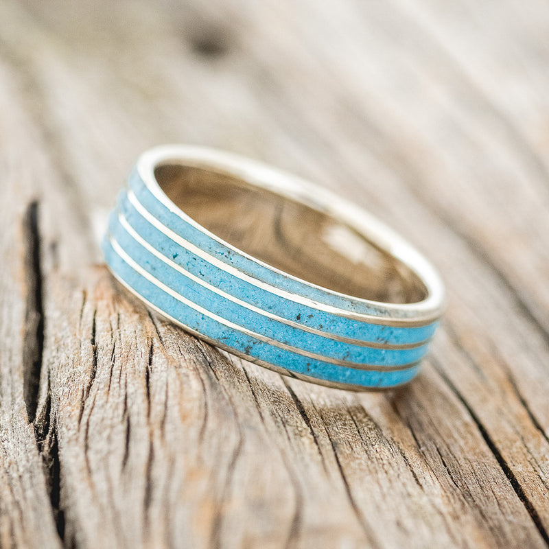 THREAD PATTERN TURQUOISE WEDDING BAND-2