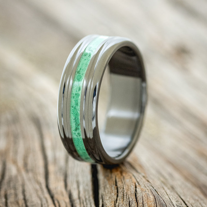 "AUSTIN" - MALACHITE WEDDING BAND - READY TO SHIP-1