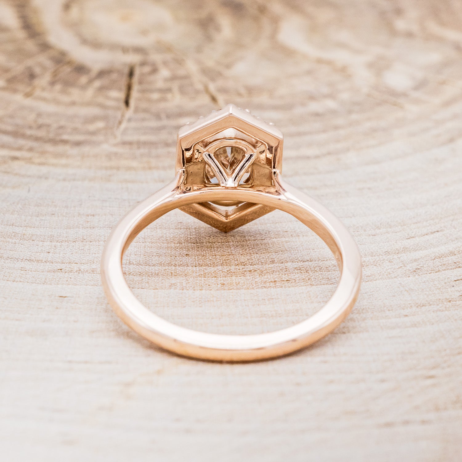 GEOMETRIC DIAMOND HALO ENGAGEMENT RING - MOUNTING ONLY - SELECT YOUR OWN STONE-6