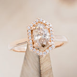 GEOMETRIC DIAMOND HALO ENGAGEMENT RING - MOUNTING ONLY - SELECT YOUR OWN STONE-1