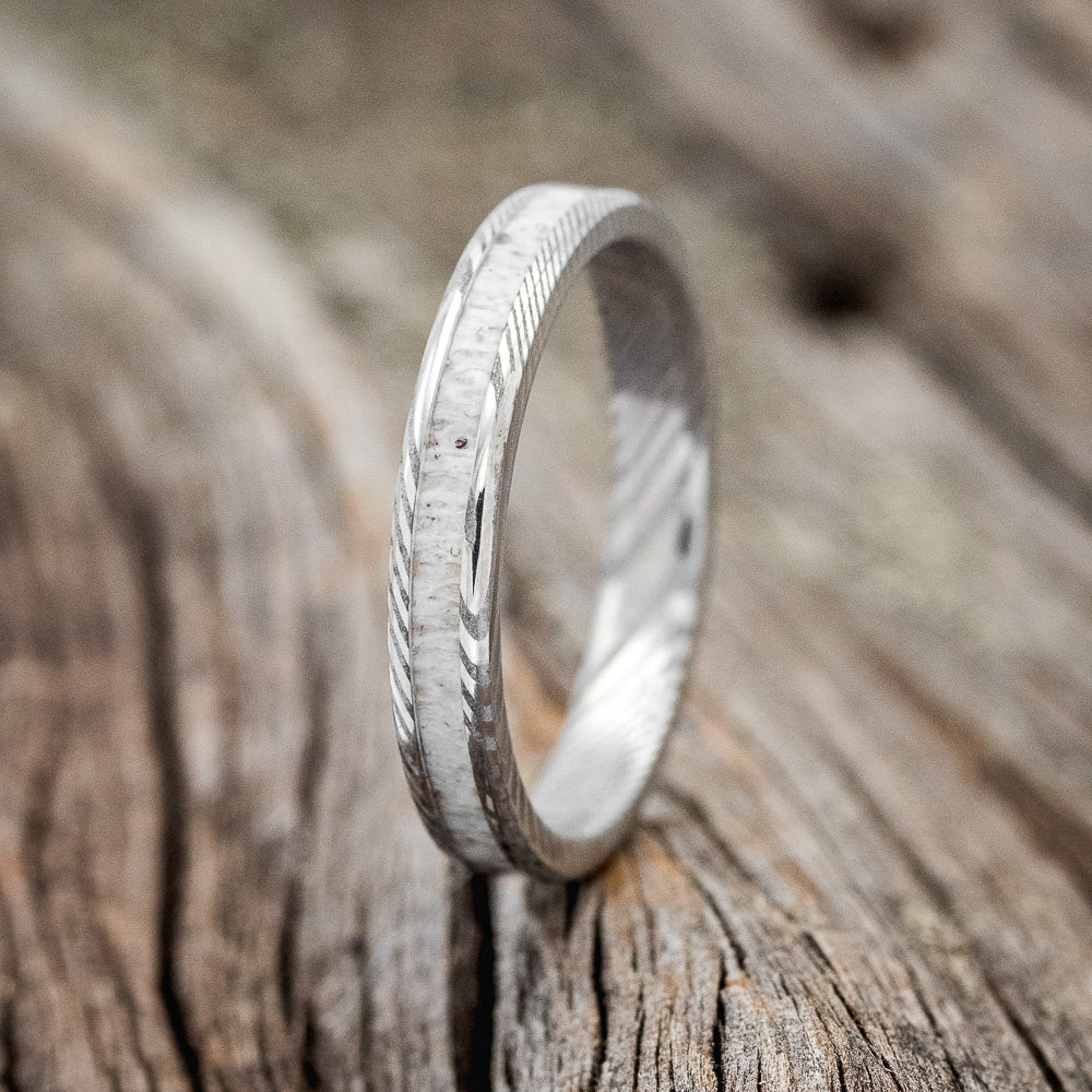 "VERTIGO" - MATCHING SET OF ANTLER WEDDING BANDS-10