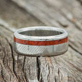 "VERTIGO" - RUBY RED OPAL WEDDING BAND - READY TO SHIP-3