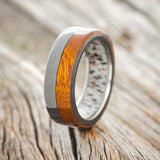 "LEDGER" - IRONWOOD WEDDING BAND WITH AN ANTLER LINING - READY TO SHIP-1