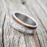 "RAPTOR" - IRONWOOD & ANTLER WEDDING BAND - READY TO SHIP-2