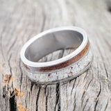 "RAPTOR" - IRONWOOD & ANTLER WEDDING BAND - READY TO SHIP-3