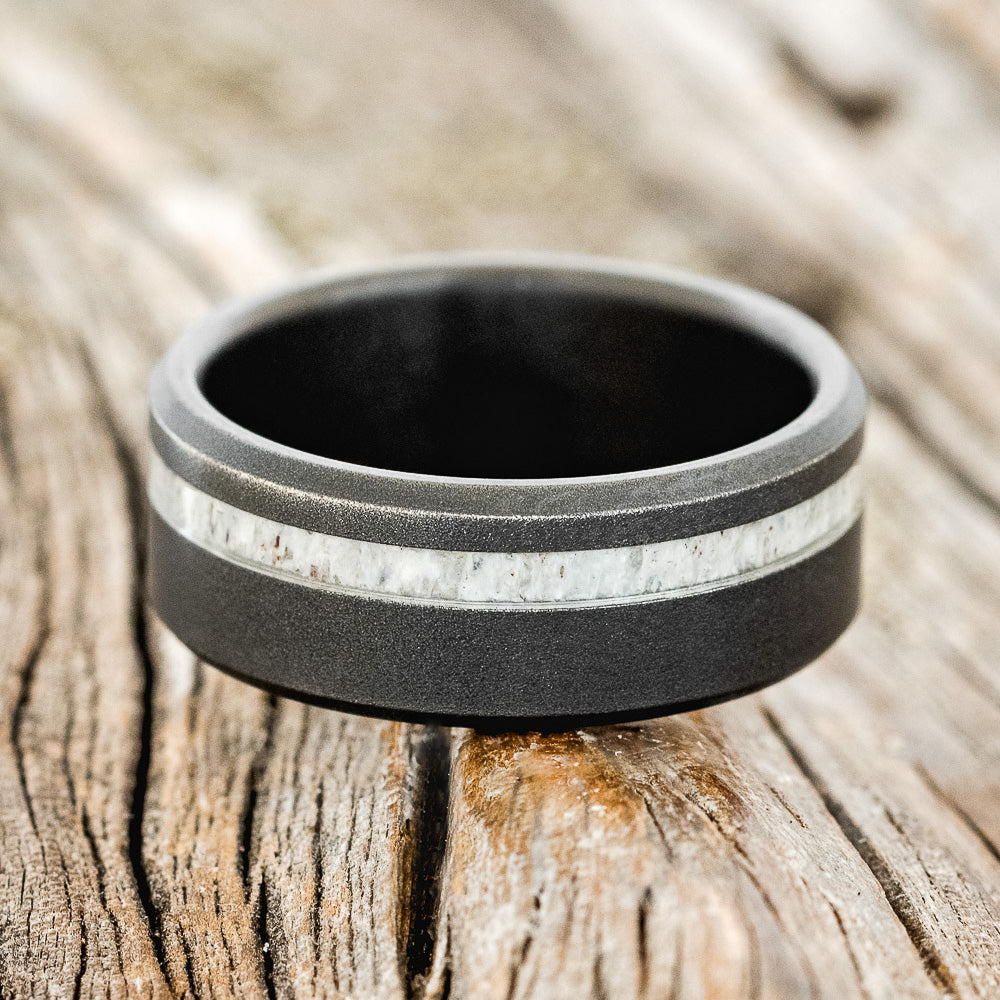 "VERTIGO" - ANTLER WEDDING BAND WITH SANDBLASTED FINISH-6