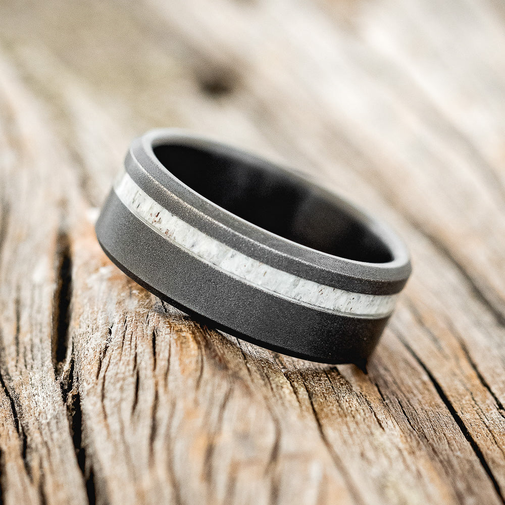 "VERTIGO" - ANTLER WEDDING BAND WITH SANDBLASTED FINISH-5