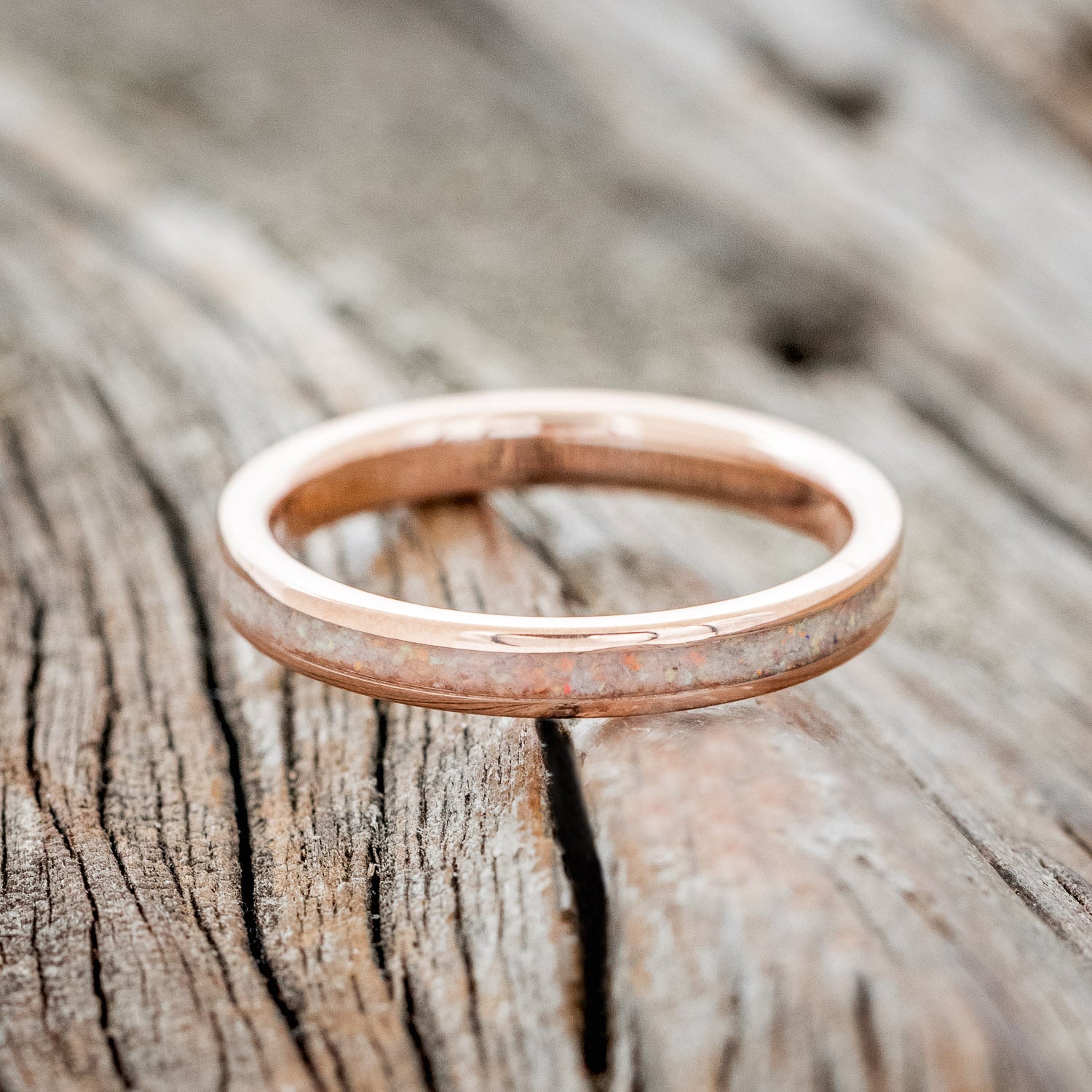 "ETERNA" - FIRE & ICE OPAL STACKING BAND-15