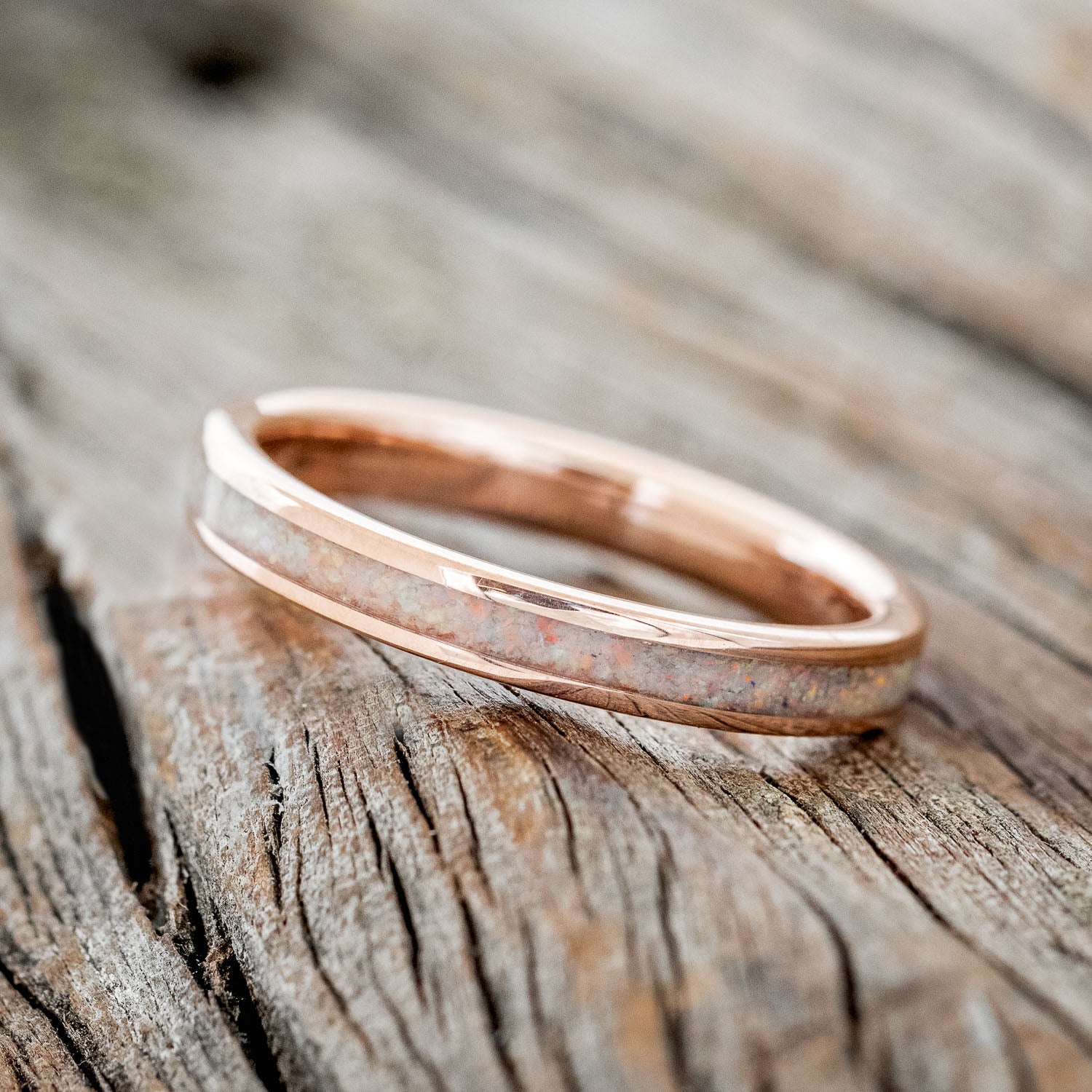 "ETERNA" - FIRE & ICE OPAL STACKING BAND-14