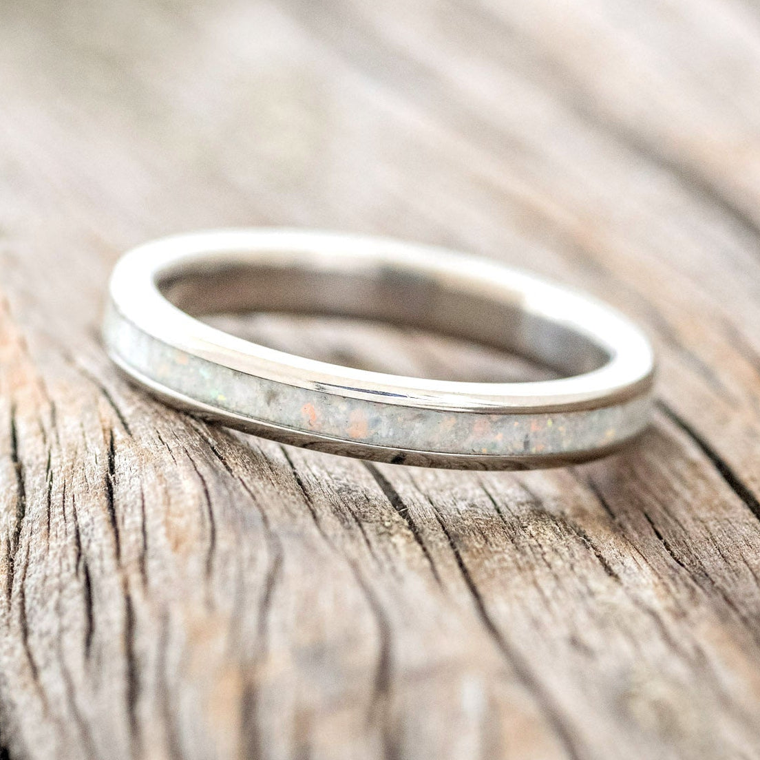 "ETERNA" - FIRE & ICE OPAL STACKING BAND-2