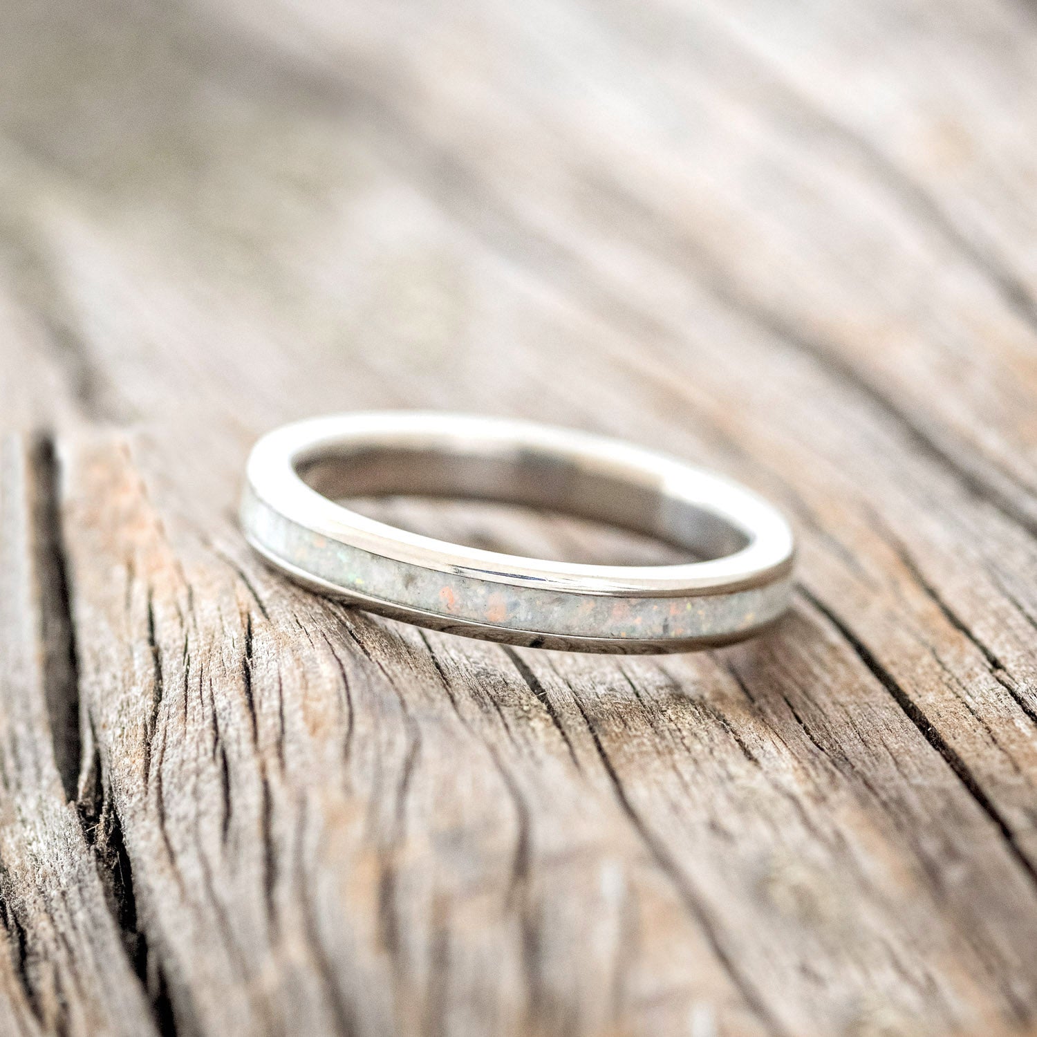 "ETERNA" - FIRE & ICE OPAL STACKING BAND-2