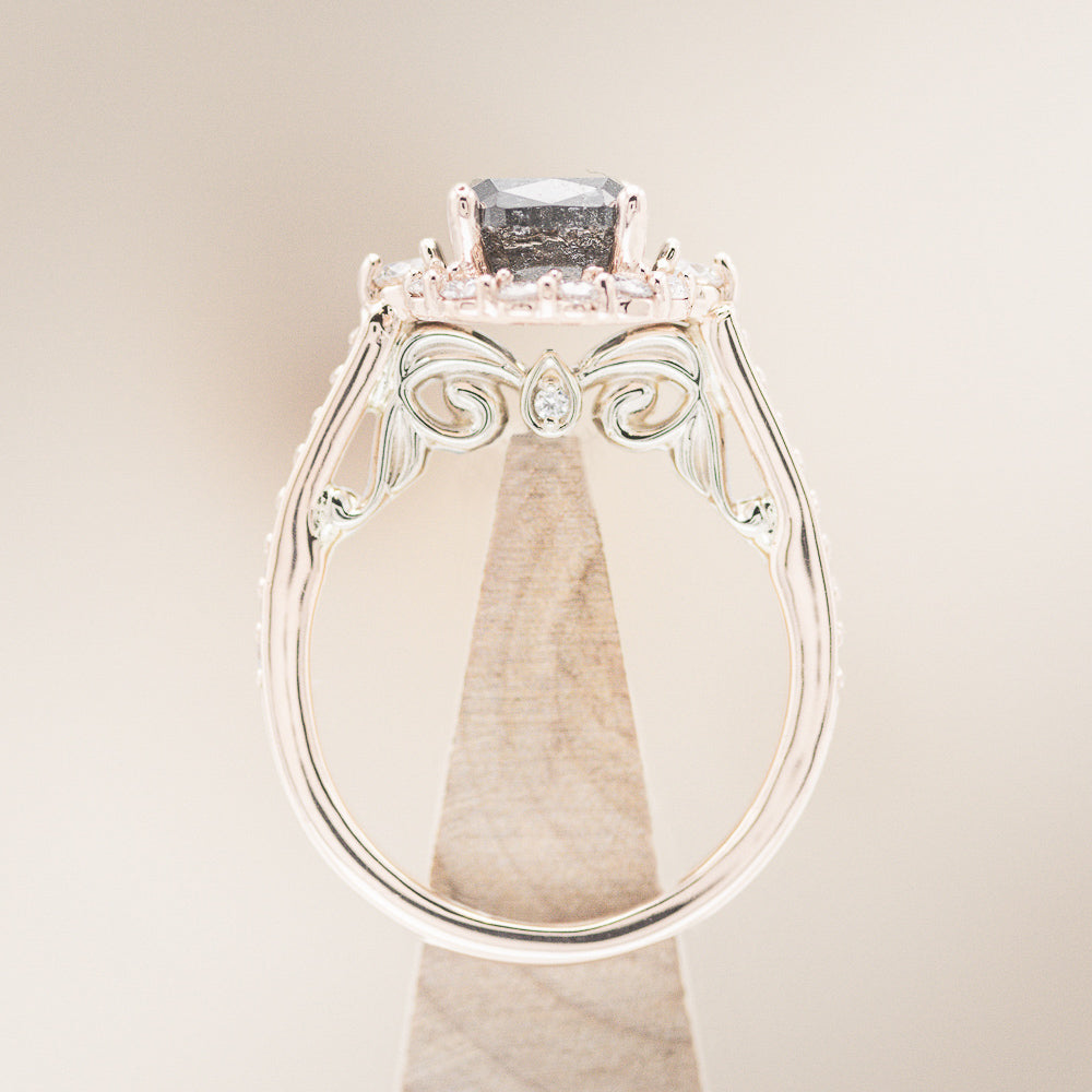 "OPHELIA" - ENGAGEMENT RING WITH DIAMOND HALO & ACCENTS - MOUNTING ONLY - SELECT YOUR OWN STONE-7