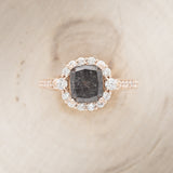 "OPHELIA" - ENGAGEMENT RING WITH DIAMOND HALO & ACCENTS - MOUNTING ONLY - SELECT YOUR OWN STONE