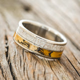 "DYAD" - SPALTED MAPLE & ANTLER WEDDING BAND