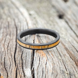"ETERNA" - SPALTED MAPLE STACKING BAND FEATURING A BLACK ZIRCONIUM BAND