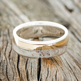 "DYAD" - ANTLER & 14K GOLD INLAY WEDDING BAND-3