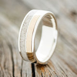 "DYAD" - ANTLER & 14K GOLD INLAY WEDDING BAND-1