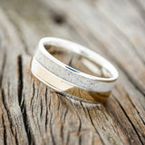 "DYAD" - ANTLER & 14K GOLD INLAY WEDDING BAND-2