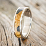 "RAINIER" - WHISKEY BARREL OAK & CHARRED WHISKEY BARREL WEDDING BAND-1