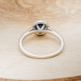 "AURORA" - ROUND CUT LAB-GROWN ALEXANDRITE ENGAGEMENT RING WITH DIAMOND HALO & ACCENTS
