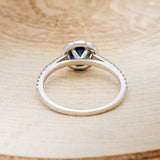 "AURORA" - ROUND CUT LAB-GROWN ALEXANDRITE ENGAGEMENT RING WITH DIAMONDS - 14K WHITE GOLD - SIZE 4 3/4-6