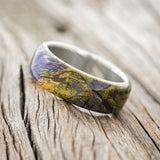 "HAVEN" - JOKER SPALTED MAPLE WEDDING RING - DAMASCUS STEEL - SIZE 10-2