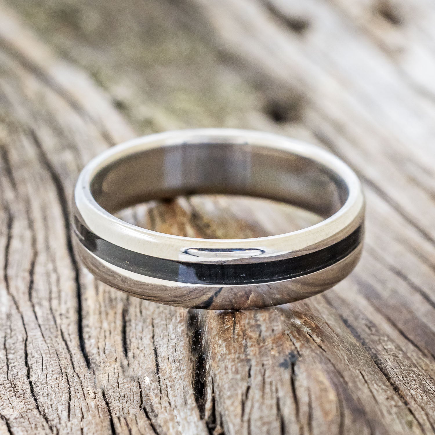"VERTIGO" - CHARRED WHISKEY BARREL OAK WEDDING BAND-3