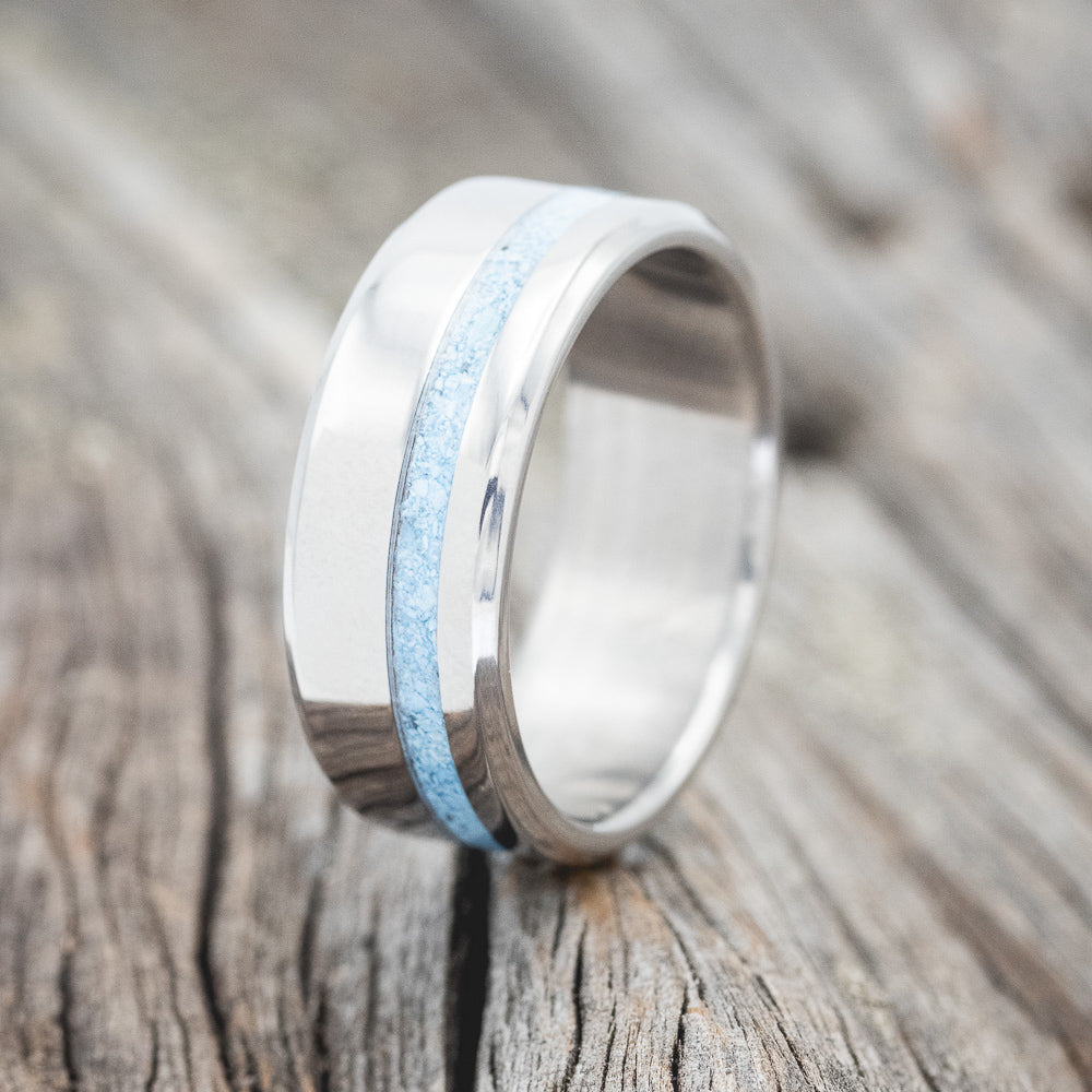 "VERTIGO" - MATCHING SET OF TURQUOISE WEDDING BANDS-2