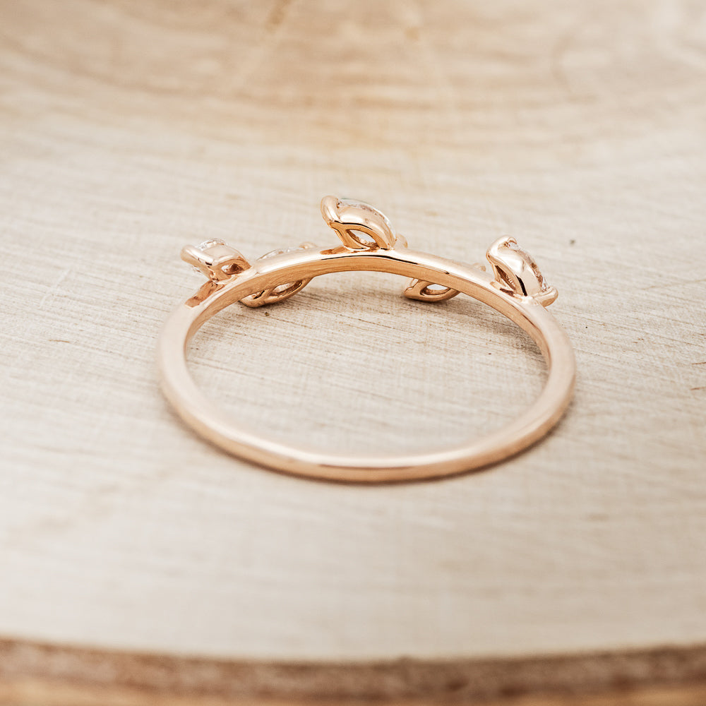 "IDHAL" - MARQUISE DIAMOND LEAF RING WITH 14K GOLD-7