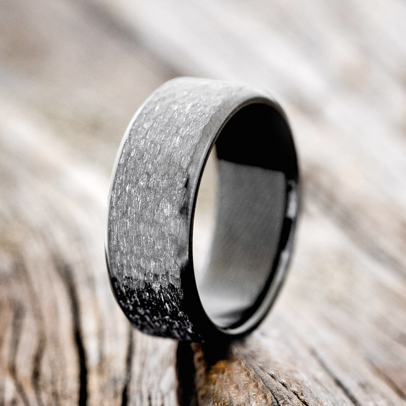 SOLID METAL WEDDING BAND WITH HAMMERED FINISH - READY TO SHIP