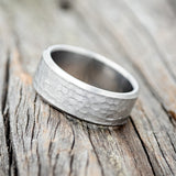 SOLID METAL WEDDING BAND WITH HAMMERED FINISH - READY TO SHIP-2