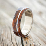 "REMMY" - REDWOOD & MOTHER OF PEARL WEDDING RING - READY TO SHIP-1