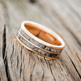 "DYAD" - ANTLER INLAY WEDDING RING FEATURING A 14K GOLD BAND