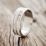 "DYAD" - ANTLER INLAY WEDDING BAND - READY TO SHIP-1