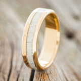 "CASTOR" - ANTLER WEDDING RING FEATURING A 14K GOLD BAND-1